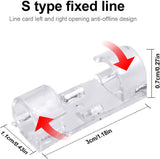 40 7mm Cable Organizer Clips with Adhesive Backing - Wall Mount Cable Clips - Cable Holder with Clips - Cable Clips for Home or Office - Desk Cables - Wall - Cable Management for TV, PC and Laptops - 45-Degree Angle