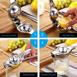 Lemon Juicer - Stainless Steel - Manual Orange Juicer (Silver) - 45-Degree Angle