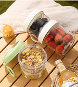 Yogurt Cup to Go - 880 mL - Muesli Cup - Oats Pots - Soup Cup - Lunch Cup - Lunch Pot - Leak-Proof - Insulated - with Spoon - Dishwasher Safe - Purple