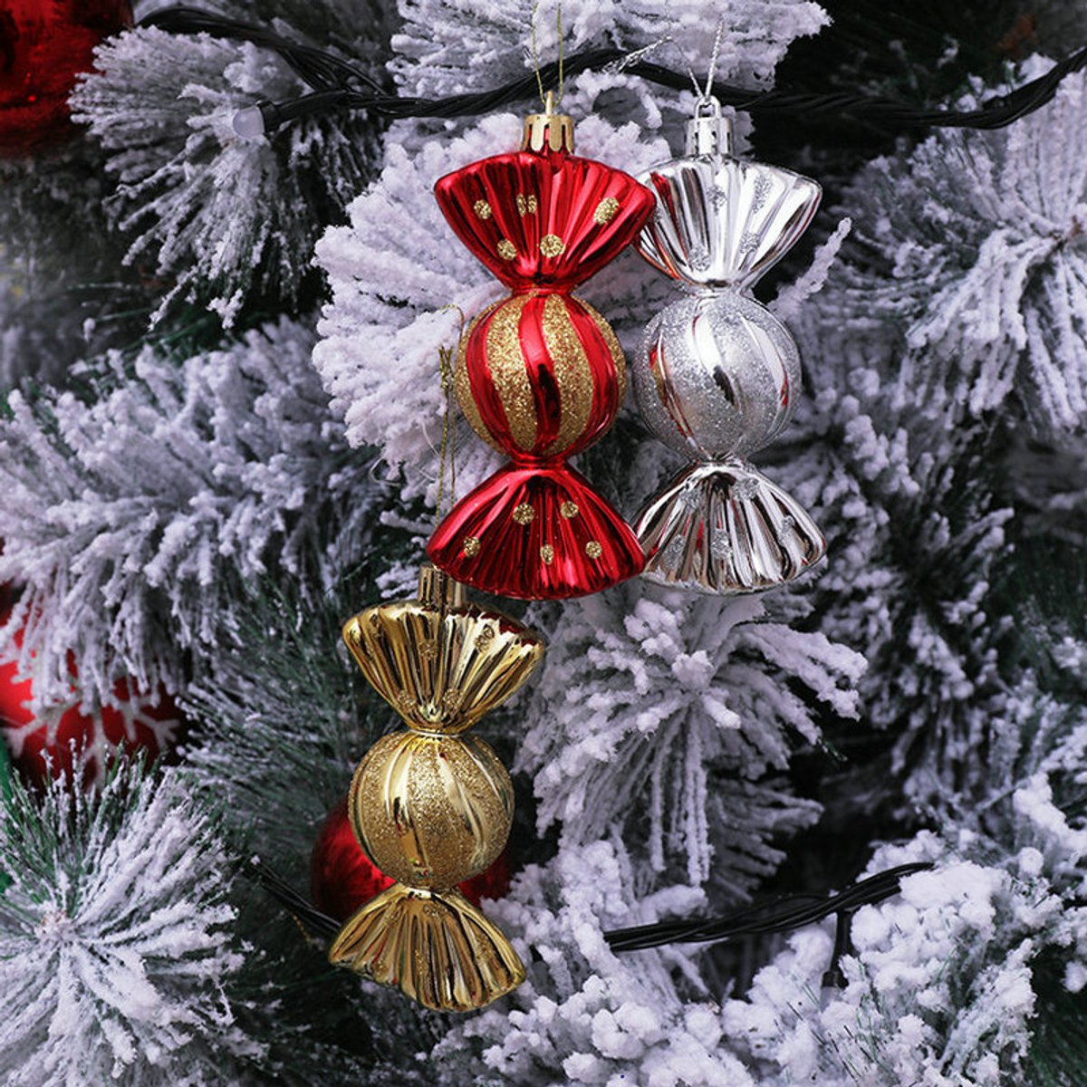 Christmas Decorations - Christmas Decorations - Painted Candy Tree Decorations - Rose Gold (5 per box)