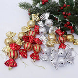 Christmas Decorations - Christmas Decorations - Painted Candy Tree Decorations - Rose Gold (5 per box) - Top-Down View