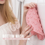 Shower Mat - Non-Slip Bath Mat - Foot Cleansing Pad, Back Scrub Pad, Exfoliating Bath Scrub Pad, Non-Slip Wall Suction Cup - Suitable for Men and Women (Pink)