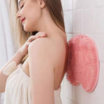 Shower Mat - Non-Slip Bath Mat - Foot Cleansing Pad, Back Scrub Pad, Exfoliating Bath Scrub Pad, Non-Slip Wall Suction Cup - Suitable for Men and Women (Pink)