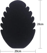 Set of two - Necklace display rack with 5 compartments - Velvet fabric - for hanging necklaces and storing jewelry - Side View
