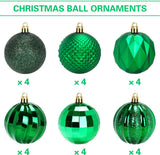 Christmas Baubles - 24 pieces - Large size, 6 cm diameter - Unbreakable plastic - Christmas tree decoration - Various Christmas bauble decorations suitable for weddings, Mother's Day party decorations (vegetable) - Front View