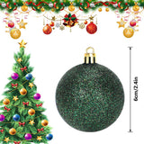Christmas Baubles - 24 pieces - Large size, 6 cm diameter - Unbreakable plastic - Christmas tree decoration - Various Christmas bauble decorations suitable for weddings, Mother's Day party decorations (vegetable)