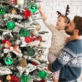 Christmas Baubles - 24 pieces - Large size, 6 cm diameter - Unbreakable plastic - Christmas tree decoration - Various Christmas bauble decorations suitable for weddings, Mother's Day party decorations (vegetable)