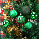 Christmas Baubles - 24 pieces - Large size, 6 cm diameter - Unbreakable plastic - Christmas tree decoration - Various Christmas bauble decorations suitable for weddings, Mother's Day party decorations (vegetable)