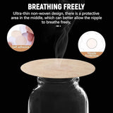 80 Invisible Nipple Shields - Disposable Nipple Shields - Nipple Shields for Women - Breathable Breast Shields - Unisex Nipple Shields - Round and Plum Shape - Off White - One Size - Top-Down View