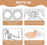 80 Invisible Nipple Shields - Disposable Nipple Shields - Nipple Shields for Women - Breathable Breast Shields - Unisex Nipple Shields - Round and Plum Shape - Off White - One Size - 45-Degree Angle