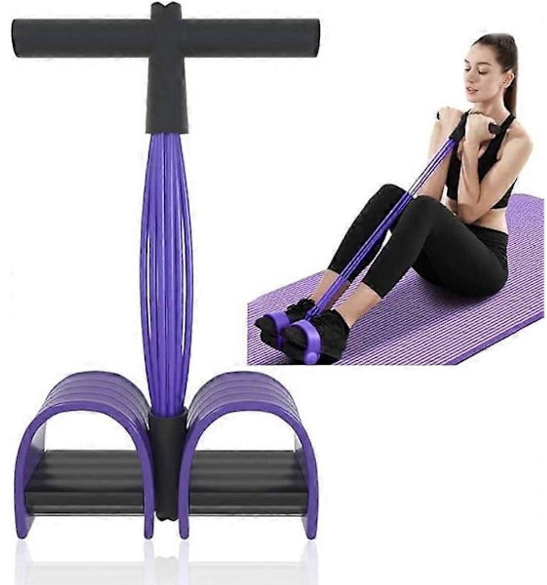 Abdominal Trainer - Abdominal Exercises - Home Full Body Expander - 6 Tubes - Elastic Drawstring