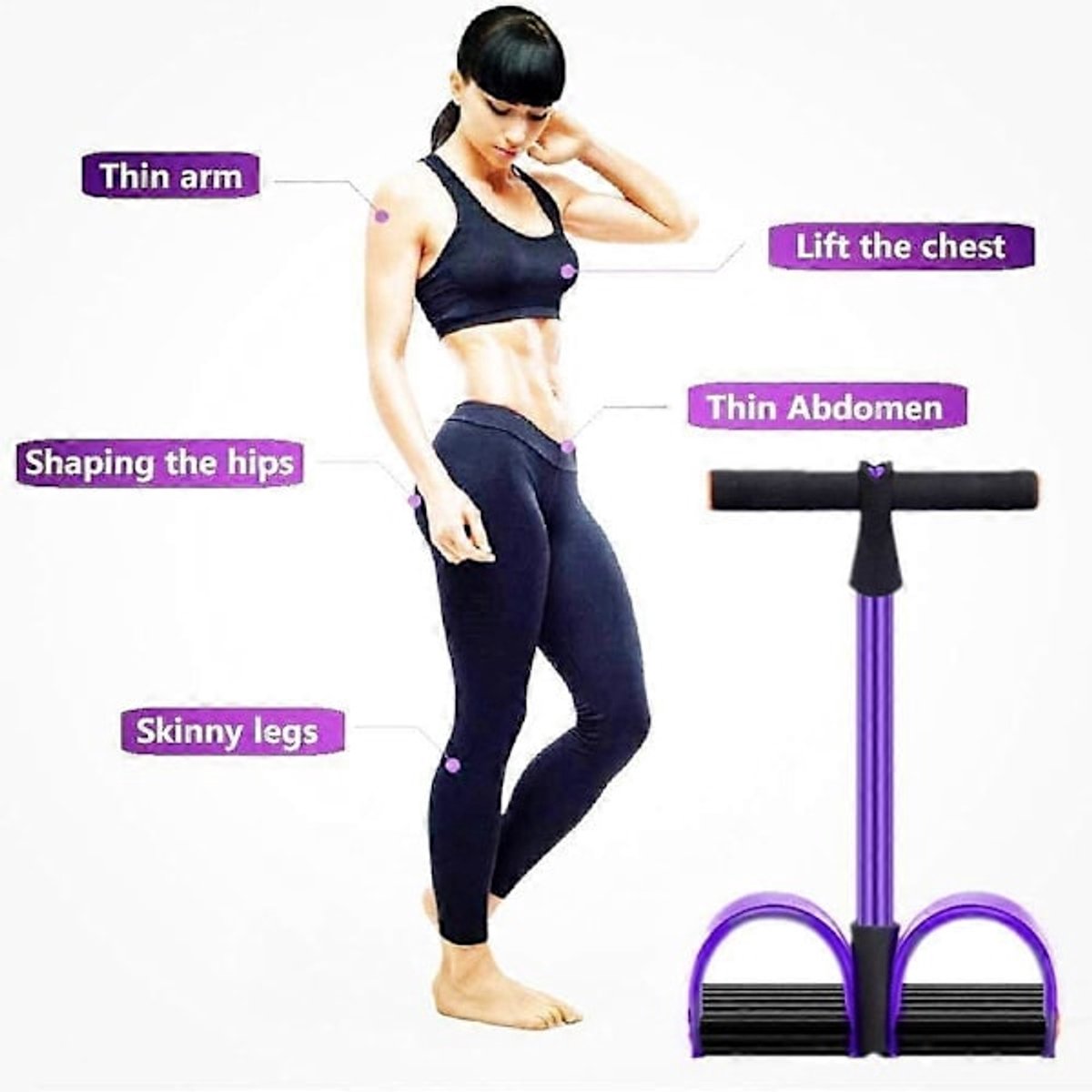 Abdominal Trainer - Abdominal Exercises - Home Full Body Expander - 6 Tubes - Elastic Drawstring