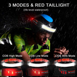 Headlamp LED Rechargeable - Headlight - 2-Pack Rechargeable LED Headlamp - 230° Wide Angle Lighting - High Lumens, 3 Modes - Lightweight Headlamp - Suitable for Running, Cycling, Camping