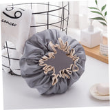 Four-Piece Double Layer Shower Cap Set - Hair Salon - Shower Cap Cover - Kitchen Cap - Pink - Gray - Brown - Light Pink - Women's Essential Bathroom Supplies - Side View