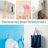 Self-adhesive hooks - transparent - waterproof - self-adhesive wall hooks - suitable for keys - bathroom, shower, outdoor, kitchen, door - practical pack of 24