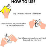Self-adhesive hooks - transparent - waterproof - self-adhesive wall hooks - suitable for keys - bathroom, shower, outdoor, kitchen, door - practical pack of 24 - Rear View