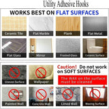 Self-adhesive hooks - transparent - waterproof - self-adhesive wall hooks - suitable for keys - bathroom, shower, outdoor, kitchen, door - practical pack of 24