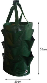 Hanging Plant Bags - 3-Pack Hanging Strawberry Planters - Strawberry Plant Bags PE Strawberry Planters - For Growing Vegetables, Flowers & Herbs - Side View