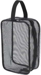 Toiletry Bag - Black Mesh Toiletry Bag - Perfect for travel, toiletry bag organizer, gym, camping