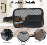 Toiletry Bag - Black Mesh Toiletry Bag - Perfect for travel, toiletry bag organizer, gym, camping - Front View