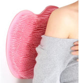 Bathroom Scrubber Mat - Non-Slip Silicone Massage Mat - Shower Back Scrubber - Massage Mat with Non-Slip Suction Cups - Exfoliating Bathroom Mat Pink