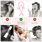 Set of 4 - Heat-Free Curling Iron - Curling Set for Home Use (Pink)