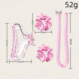 Set of 4 - Heat-Free Curling Iron - Curling Set for Home Use (Pink) - Rear View