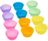 Baking Trays - Round Reusable Baking Trays - Pack of 12 (Ovenproof up to 220°C) - Assorted Colors - Front View