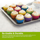 Baking Trays - Round Reusable Baking Trays - Pack of 12 (Ovenproof up to 220°C) - Assorted Colors - Side View