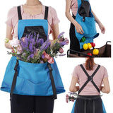 Apron Picking Bag - Large Outdoor Picking Bag - Gardening - Harvest Apron with Quick Release - Backpack Tools - Blue - Side View