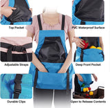 Apron Picking Bag - Large Outdoor Picking Bag - Gardening - Harvest Apron with Quick Release - Backpack Tools - Blue - Top-Down View