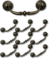 10 Pieces 4.25 Inch Center Hole Shabby Chic Drawer Pulls - Antique Bronze Kitchen Cabinet Pulls with Buckles (108mm/Antique Bronze)