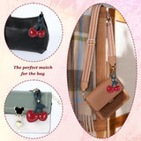 Bag Charms - Cute Leather Cherry Shape Pendant PU Cherry Bag Charms - for Bags - Suitable for Women and Girls - Top-Down View