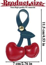 Bag Charms - Cute Leather Cherry Shape Pendant PU Cherry Bag Charms - for Bags - Suitable for Women and Girls