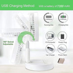 Folding Desk Fan - Adjustable Design - Cordless & Versatile - Foldable Standing Desk Fan