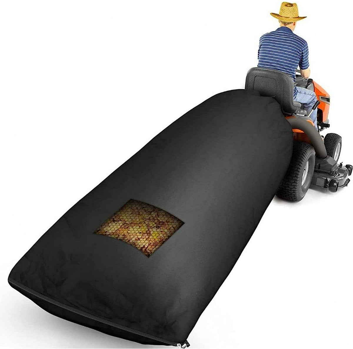 Riding Mower Grass Bag - Riding Mower Leaf Bag 6.6 x 4.3 Inches Durable Leaf Bag - Large Capacity - Quickly Removes Leaves from Your Lawn (Black, One Piece)