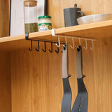 Storage Hooks - Shelf Hanger - White - with 6 hooks - Front View