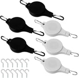Plant Hooks - Retractable Plant Hanger - Easy-Access Hanging Flower Baskets - For Garden Baskets, Pots, and Feeders - Pack of 6