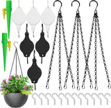 Plant Hooks - Retractable Plant Hanger - Easy-Access Hanging Flower Baskets - For Garden Baskets, Pots, and Feeders - Pack of 6