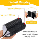 Self-adhesive hook and loop tape - 20 sheets - 50 x 100 mm Self-adhesive hook and loop tape - Wide hook and loop adhesive pads - Ideal for sewing, DIY projects, office supplies and crafts - Front View