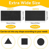 Self-adhesive hook and loop tape - 20 sheets - 50 x 100 mm Self-adhesive hook and loop tape - Wide hook and loop adhesive pads - Ideal for sewing, DIY projects, office supplies and crafts - Side View