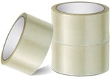 Transparent packaging tape on a roll - 48 mm x 66 m - Strong - Low noise - Strong, extra adhesive - For packing boxes - Parcel tape for shipping and long-term storage (transparent, 3 rolls)