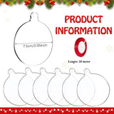 Ornaments - 20 pieces - Christmas tree decorations - Christmas tree decorations - Blank round pieces for Christmas tree decorations and craft projects - Rear View