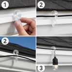 Hooks - Groove Hooks - 50 pieces - 3.5 cm - Transparent - Reusable plastic - Mini S-shaped design - Groove clips for outdoor lighting - Holds Christmas decorations securely
