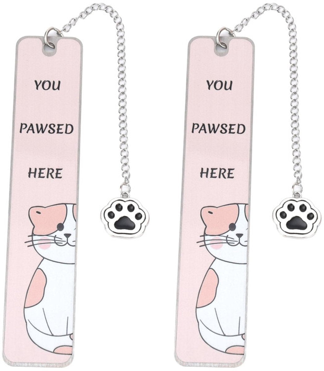 Bookmarks - Set of 2 - Cat Bookmarks - Gifts for Cat Lovers - Cute Bookmarks - Bookmark Gifts for Book Lovers - Reading Bookmarks - Gifts for Boys, Girls, Kids & Friends - Stainless Steel (Style B)