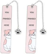 Bookmarks - Set of 2 - Cat Bookmarks - Gifts for Cat Lovers - Cute Bookmarks - Bookmark Gifts for Book Lovers - Reading Bookmarks - Gifts for Boys, Girls, Kids & Friends - Stainless Steel (Style B)
