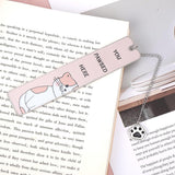 Bookmarks - Set of 2 - Cat Bookmarks - Gifts for Cat Lovers - Cute Bookmarks - Bookmark Gifts for Book Lovers - Reading Bookmarks - Gifts for Boys, Girls, Kids & Friends - Stainless Steel (Style B)