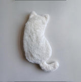 Student Storage Box - Pencil Case - Makeup Bag - Cute Cat-Shaped Storage Bag - Creative Cat-Shaped Storage Bag - Lightweight and Portable - Suitable for School, Office, and Travel（White） - Side View
