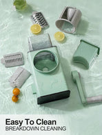 Rotating Cheese Grater with 3 Blades & Collection Tray - Multifunctional Cheese Grater - Includes Suction Cup for Stable Use - For Cheese, Vegetables & Nuts