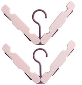 Folding Clothes Rack (Two-Piece Pack) - Hanging Clothes Rack - Portable Folding Hanger with Hook - Ideal for Travel, Campers, Travelers and Small Spaces - Pink